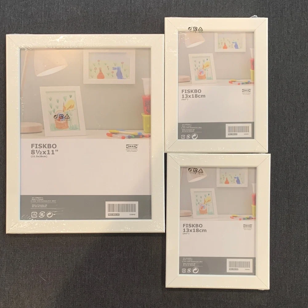 NWT Set of 4 IKEA FISKBO White Picture Frames White
